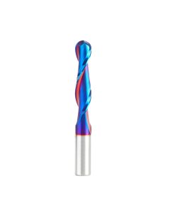 Amana tool 46384-K SC Spektra Extreme tool Life Coated Double Flute Up-Cut Bal Nose Spiral 1/4 R x 1/2 D x 2-1/8 CH x 1/2 SHK x 4 Inch Long Router Bit