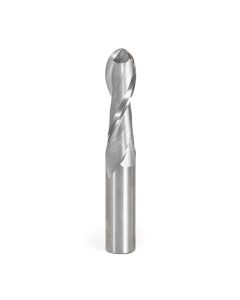 Amana tool 46387 Solid Carbide Double Flute Up-Cut Bal Nose Spiral 3/8 R x 3/4 D x 2-1/2 CH x 3/4 SHK x 5 Inch Long Router Bit
