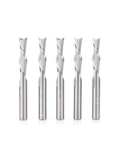 Amana tool 46415-5, 5-Pack SC Spiral Plunge 1/4 D x 1 CH x 1/4 SHK x 2-1/2 Inch Long 2 Flute Down-Cut Router Bits