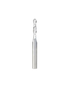 Amana tool 46450 Solid Sub Micrograin Carbide Up-Cut Spiral Bal Nose 3/32 R x 3/16 D x 3/4 CH x 1/4 SHK x 2-1/2 Inch Long x 2 Flute Router Bit with High Mirror Finish