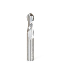 Amana tool 46458 Solid Carbide Up-Cut Spiral Bal Nose 6 Radius x 12 Dia x 29 Cut Height x 12 Shank x 75mm Long x 2 Flute Metric Router Bit with High Mirror Finish