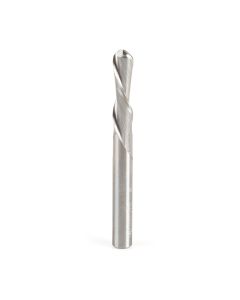 Amana tool 46476 Solid Carbide Double Flute Down-Cut Bal Nose Spiral 1/8 R x 1/4 D x 1 CH x 1/4 SHK x 2-1/2 Inch Long Router Bit