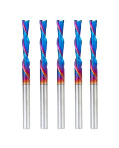 Amana tool 46502-K-5, 5-Pack SC Spektra Extreme tool Life Coated Spiral Plunge 1/4 Dia x 1-1/2 CH x 1/4 SHK 3-1/2 Inch Long Down-Cut Router Bits