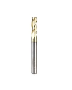 Amana tool 46578 CNC 2D and 3D Carving 0.10 Deg Straight Angle Flat Bottom x 1/4 D x 3/4 CH x 1/4 SHK x 2-1/2 Inch Long x 3 Flute SC ZrN Coated Router Bit