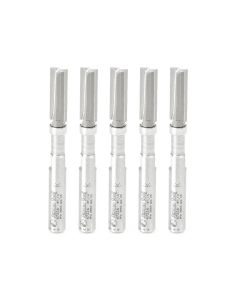 Amana tool 47224-5, 5-Pack Miniature Flush Trim Plunge Template 1/4 D x 3/4 CH x 1/4 Inch SHK Carbide Tipped Router Bits with Mini 1/4 D Upper Bal Bearing