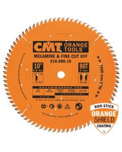 CMT 210.080.10 Industrial Fine Cut-Off Saw Blade, 10-Inch x 80 Teeth 40° ATB Grind with 5/8-Inch Bore, PTFE Coating