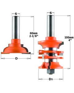 CMT 855.806.11 2-Pcs Rail & Stile bit set, 1-7/8-Inch Diameter, 1/2-Inch Shank