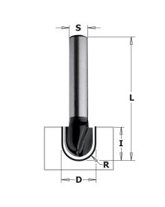 CMT 81411 Contractor Round Nose Bit, 3/8-inch Diameter, 3/16-inch Radius, 1/4-inch Shank