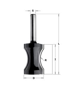 CMT 85411 Contractor Convex Edge Bit, 13/16-inch Diameter, 23/32-inch Radius, 1/4-inch Shank