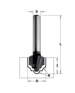 CMT 84805 Contractor Plunge Ogee Bit, 1-2-inch Diameter, 3/32-inch Radius, 1/4-inch Shank