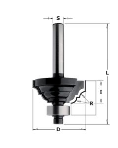 CMT 84103 Contractor Classical Ogee Bit, 1-1/8-inch Diameter, 1/8-inch Radius, 1/4-inch Shank
