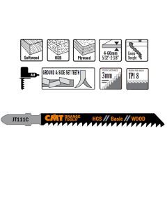 CMT JT111C-5 Jig Saw Blades for Wood (5-Piece Pack)