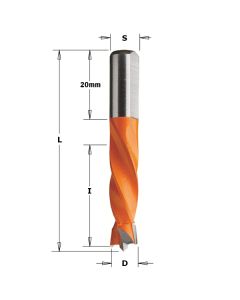CMT 306.090.11 Dowel Drill, 9mm (23/64-Inch) Diameter, 8x20mm Shank, Right-Hand Rotation