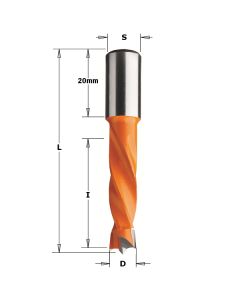 CMT 308.160.12 Dowel Drill, 16mm (5/8-Inch) Diameter, 10x20mm Shank, Left-Hand Rotation