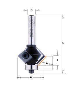 CMT 659.031.11 Insert Carbide Chamfer Bit, 1-7/64-Inch Diameter, 1/4-Inch Shank