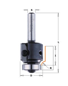 CMT 661.021.11 Insert Carbide Roundover Bit, 5/64-Inch Radius, 57/64-Inch Diameter, 1/4-Inch Shank