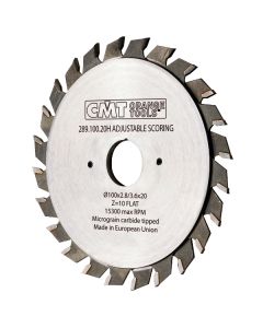 CMT 289.100.20H Industrial Adjustable Scoring Blade, 100mm (3-15/16-Inch) X 20 Teeth Flat Grind with 20mm Bore