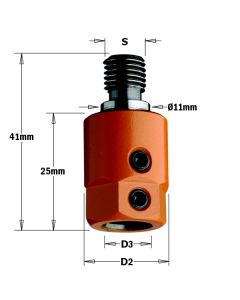 CMT 305.000.02 Boring Bit Adaptor, 10mm Bit Diameter, M10/11 type of Shank, Left-Hand Rotation