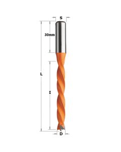 CMT 372.120.11 Four Flute Dowel Drill, 12mm (15/32-Inch) Diameter, 10X30mm Shank, Right-Hand Rotation