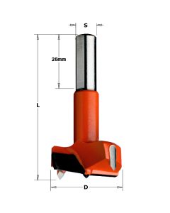 CMT 369.250.11 Hinge Boring Bit, 25mm (63/64-Inch) Diameter, 10X26 Shank, Right-Hand Rotation