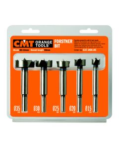 CMT 537.000.05   5-Piece Forstner Bit set,  15-20-25-30-35mm Diameters, 8-10mm Shank.