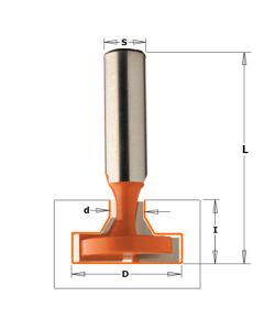 CMT 848.602.11 T-Slot Bit, 1-3/8-Inch Diameter, 1/2-Inch Shank