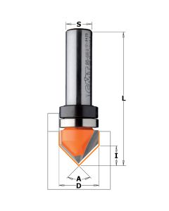 CMT 815.127.11B V-Grooving Bit, 1/2-Inch Diameter, 1/4-Inch Shank