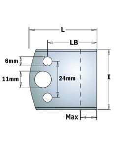 CMT 690.599 Pair of Blank Knives, 1-11/32-Inch Adjusting Length, 2-Inch Cutting Length Shaper Cutter