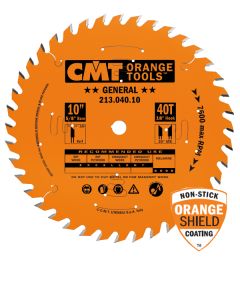 CMT 213.040.10 Industrial General Purpose Saw Blade, 10-Inch x 40 Teeth 20° ATB Grind with 5/8-Inch Bore, PTFE Coating