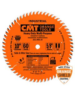 CMT 221.060.10 Industrial Cabinetshop Saw Blade, 10-Inch x 60 Teeth TCG Grind with 5/8-Inch Bore, PTFE Coating