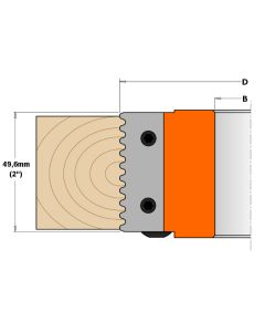 CMT 695.008.01 Pair of Knives for Professional Finger Joint Cutter Head, 1-61/64-Inch Cutting Length Shaper Cutter