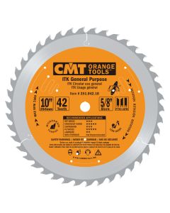 CMT 251.042.10 ITK General Purpose Saw Blade, 10-Inch x 42 Teeth 1FTG+2ATB Grind with 5/8-Inch Bore