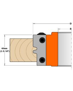 CMT 695.009.01 Pair of Profiled Knives for Reverse Glue Joint Cutter Head, 1-37/64-Inch Cutting Length Shaper Cutter