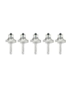Amana tool 49504-5, 5-Pack Carbide Tipped Corner Rounding 1/4 R x 1 Inch D x 1/2 CH x 1/4 SHK w/ Lower Bal Bearing Router Bits