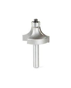 Amana tool 49531 Carbide Tipped Corner Rounding 3/8 Radius x 1-1/8 Dia x 5/8 Cut Height x 1/4 Shank with 3/8 Inch Dia Lower Bal Bearing Router Bit