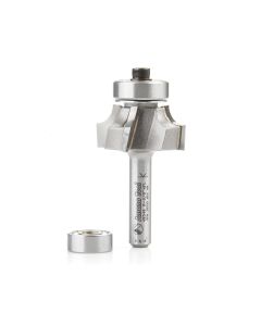 Amana tool 49546 Carbide Tipped 4 Flute Corner Rounding/Beading 3/16 R x 1 D x 1/2 CH x 1/4 Inch SHK w/ Lower Bal Bearing Router Bit