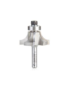 Amana tool 49548 Carbide Tipped 4 Flute Corner Rounding/Beading 3/8 R x 1-3/8 D x 5/8 CH x 1/4 Inch SHK w/ Lower Bal Bearing Router Bit