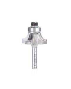 Amana tool 49582 Carbide Tipped Corner Rounding / Beading with Down-Shear Design 1/4 R x 1-1/8 D x 7/16 CH x 1/4 Inch SHK w/ Lower Bal Bearing 4 Flute Router Bit