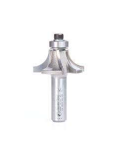 Amana tool 49587 Carbide Tipped Corner Rounding / Beading with Down-Shear Design 1/2 R x 1-5/8 D x 11/16 CH x 1/2 Inch SHK w/ Lower Bal Bearing 4 Flute Router Bit