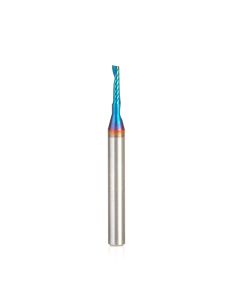 Amana tool 51391-K CNC Spektra Coated SC Spiral O Single Flute, Plastic Cutting 1.5mm D x 6mm CH x 3mm SHK x 30mm Long Up-Cut Router Bit with Mirror Finish