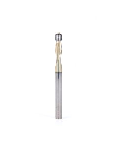 Amana tool 51422-Z Solid Carbide Aluminum Flush Trim Up-Cut 1/4 D x 1/2 Cut Length x 1/4 SHK x 3 Inch Long ZrN Coated Router Bit
