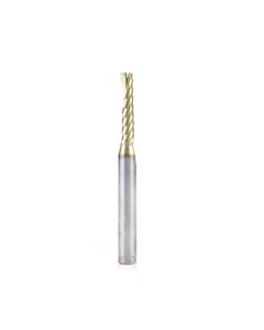 Amana tool 51456-Z CNC SC Spiral O Single Flute, Aluminum Cutting 3/16 D x 7/8 CH x 1/4 SHK x 2-1/2 Inch Long Up-Cut ZrN Coated Router Bit with Mirror Finish