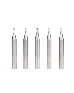 Amana tool 51474-5, 5-Pack CNC SC Spiral O Single Flute, Aluminum Cutting 1/8 D x 1/4 CH x 1/4 SHK x 2 Inch Long Up-Cut Router Bits with Mirror Finish