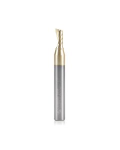 Amana tool 51477-Z CNC SC Spiral O Single Flute, ZrN Coated Aluminum Cutting 3/16 D x 3/8 CH x 1/4 SHK x 2 Inch Long Up-Cut Router Bit with Mirror Finish
