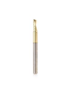 Amana tool 51506-Z CNC SC Spiral O Single Flute, Aluminum Cutting 1/8 D x 5/16 CH x 1/8 SHK x 1-1/2 Inch Long Down-Cut ZrN Coated Router Bit with Mirror Finish