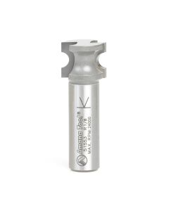 Amana tool 51553 Carbide Tipped Bulnose 1/8 Radius x 23/32 Dia x 9/16 Cut Height x 1/2 Inch Shank Router Bit