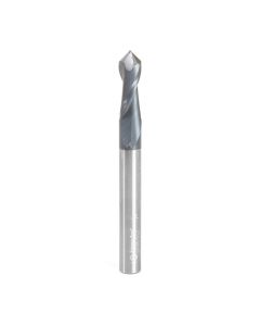 Amana tool 51652 CNC Solid Carbide 90 Deg V Spiral with AlTiN Coating for Steel & Stainless Steel 1/4 D x 3/4 CH x 1/4 SHK x 2-1/2 Inch Long Up-Cut Dril/Router Bit/End Mil