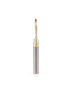 Amana tool 51778-Z CNC SC Spiral O Single Flute, Aluminum Cutting 1/8 D x 3/4 CH x 1/4 SHK x 2-1/2 Inch Long Down-Cut ZrN Coated Router Bit with Mirror Finish