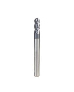 Amana tool 51798 High Performance CNC Solid Carbide Variable Helix Spiral Bal Nose with AlTiN Coating for Steel, Stainless Steel & Composites 1/8 R x 1/4 Dia x 5/8 Cut Height x 1/4 Shank x 2-1/2 Inches Long Up-Cut 4-Flute End Mil/Router Bit