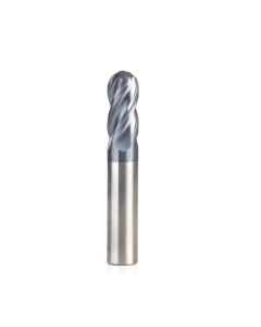 Amana tool 51804 High Performance CNC Solid Carbide Variable Helix Spiral Bal Nose with AlTiN Coating for Steel, Stainless Steel & Composites 1/4 R x 1/2 Dia x 1 Cut Height x 1/2 Shank x 3 Inches Long Up-Cut 4-Flute End Mil/Router Bit